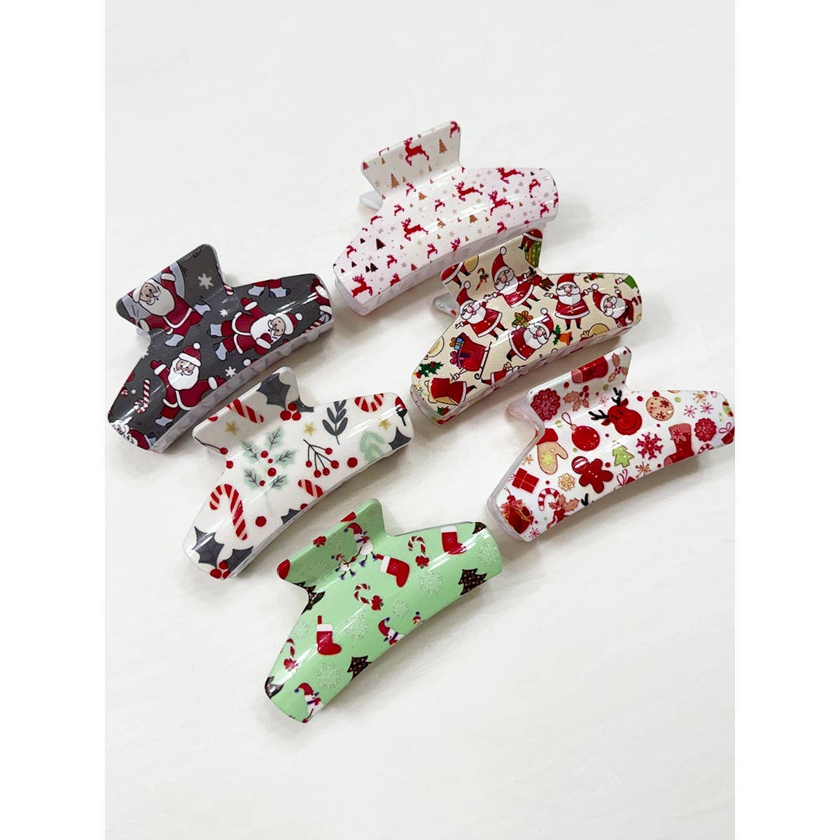 Christmas Design Patterns Hair Claw Clip