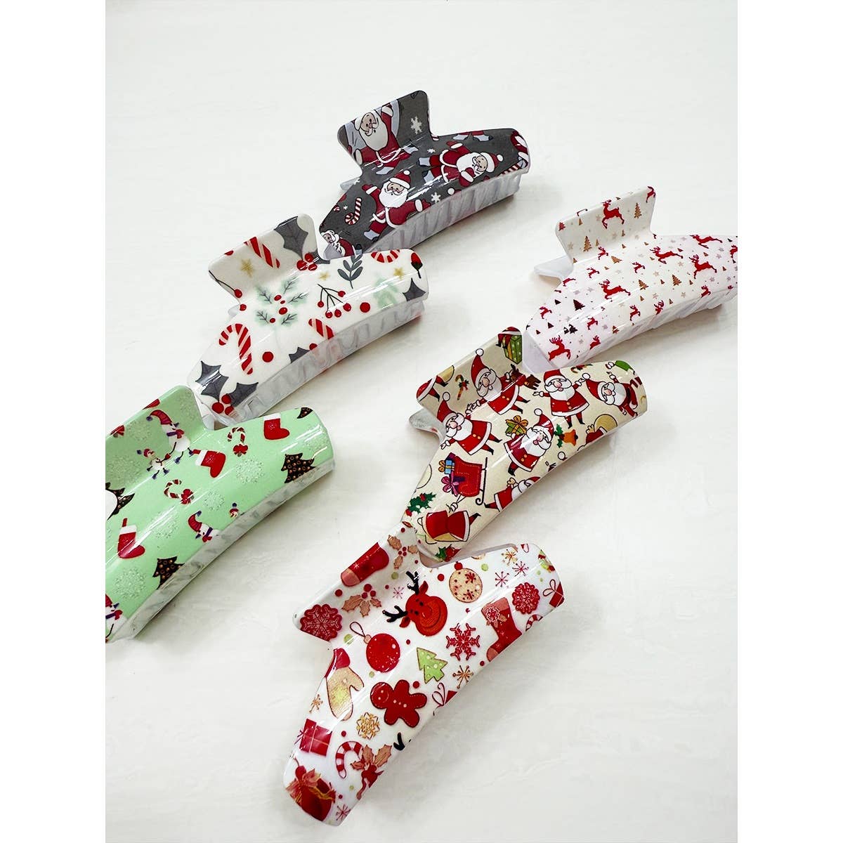 Christmas Design Patterns Hair Claw Clip
