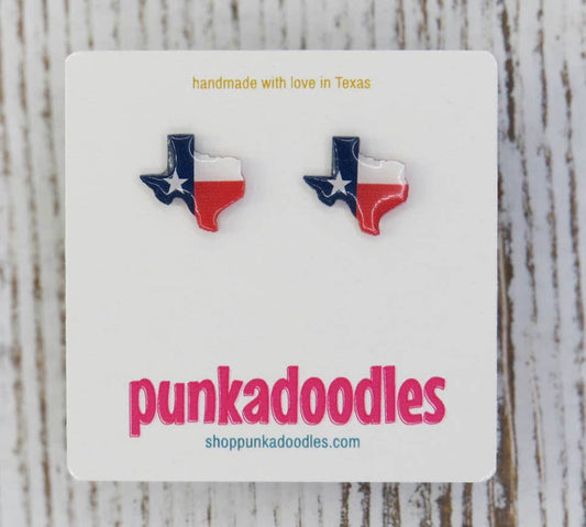 Texas Shape Flag Design Earrings