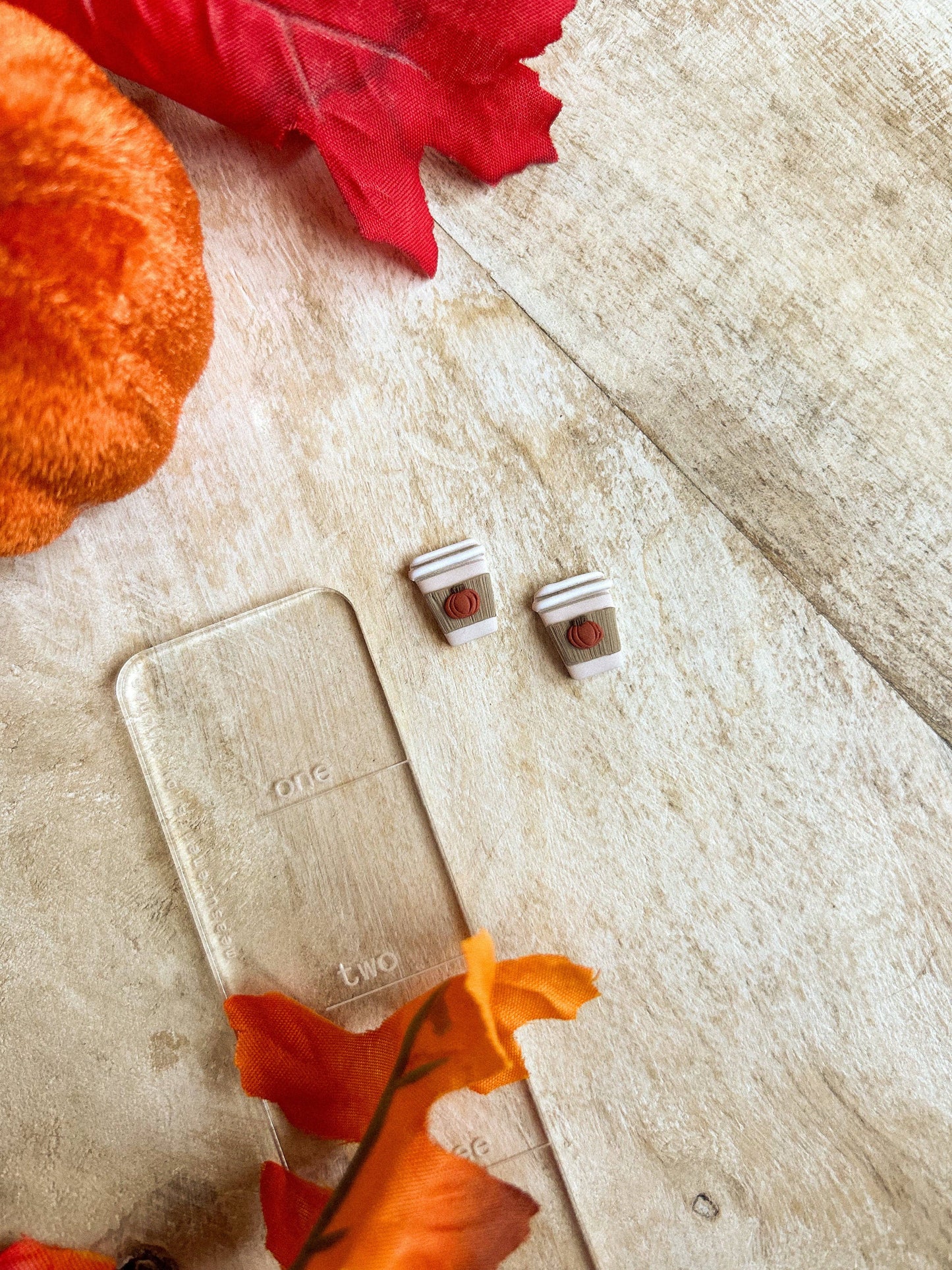 Pumpkin Spice Latte Studs