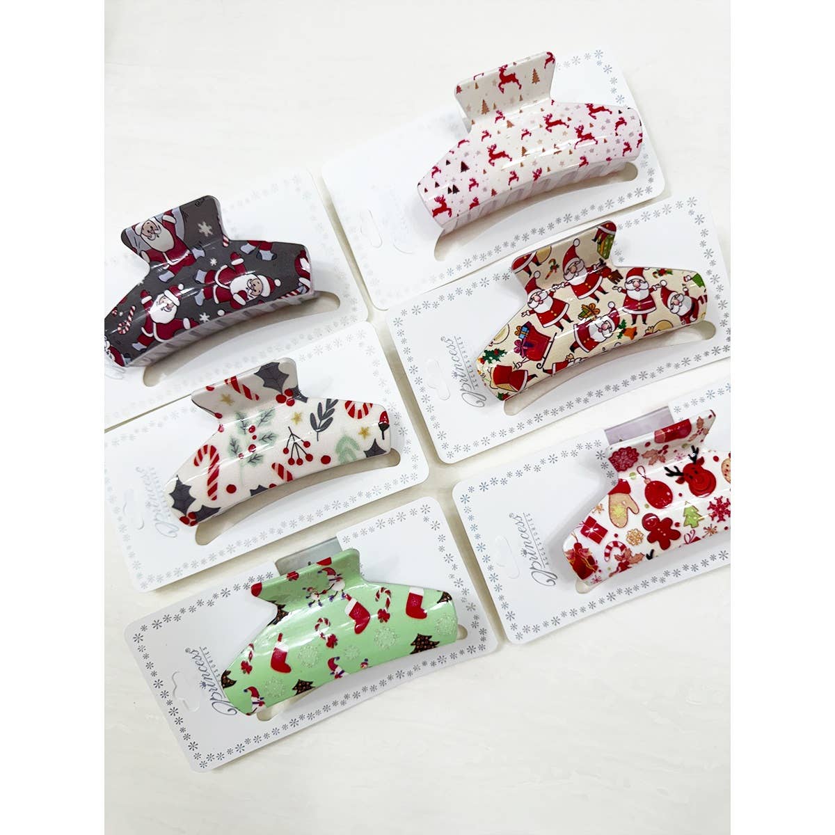 Christmas Design Patterns Hair Claw Clip