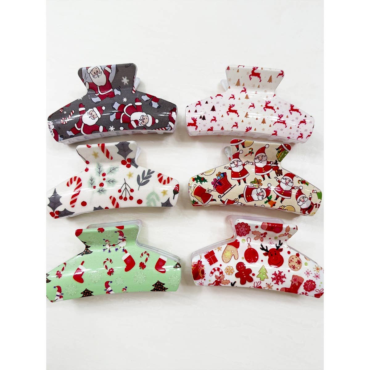 Christmas Design Patterns Hair Claw Clip