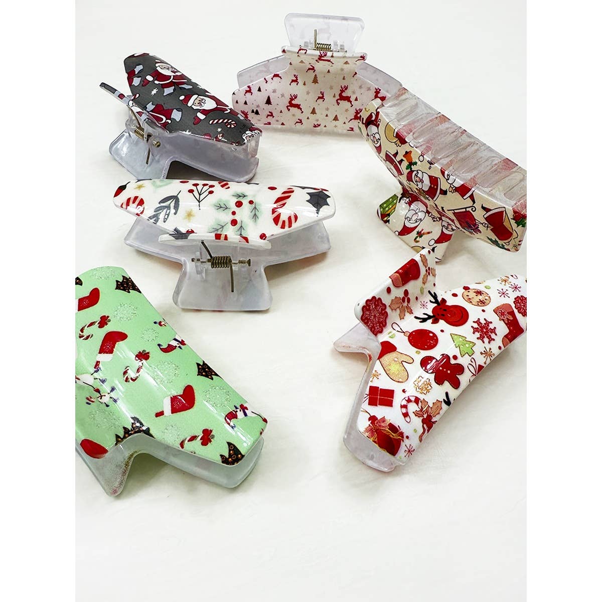 Christmas Design Patterns Hair Claw Clip