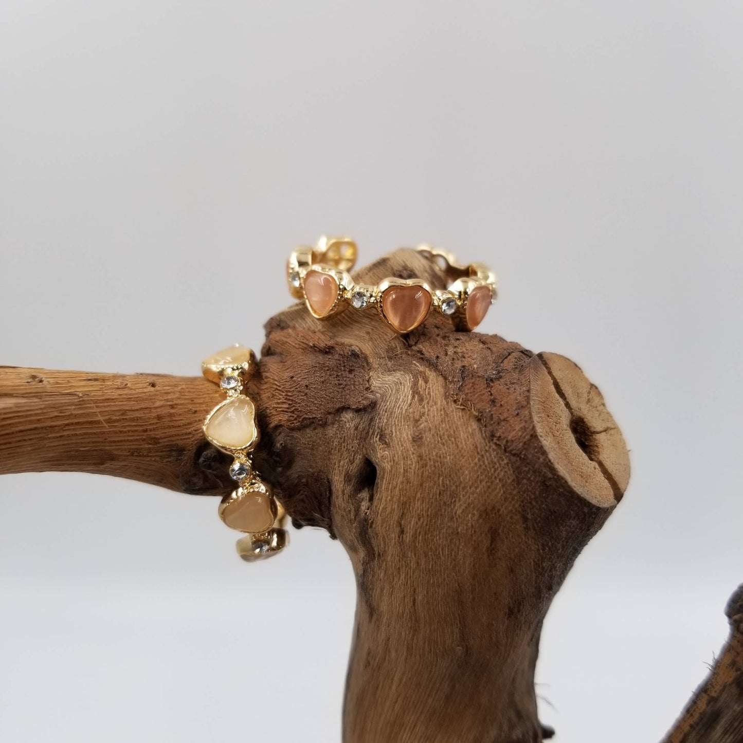 Opal Stone Heart Adjustable Ring