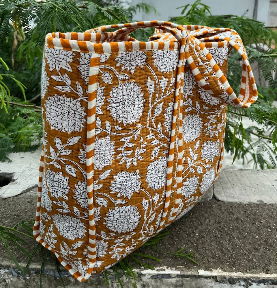 Cotton Quilted Reversible Jhola Bag