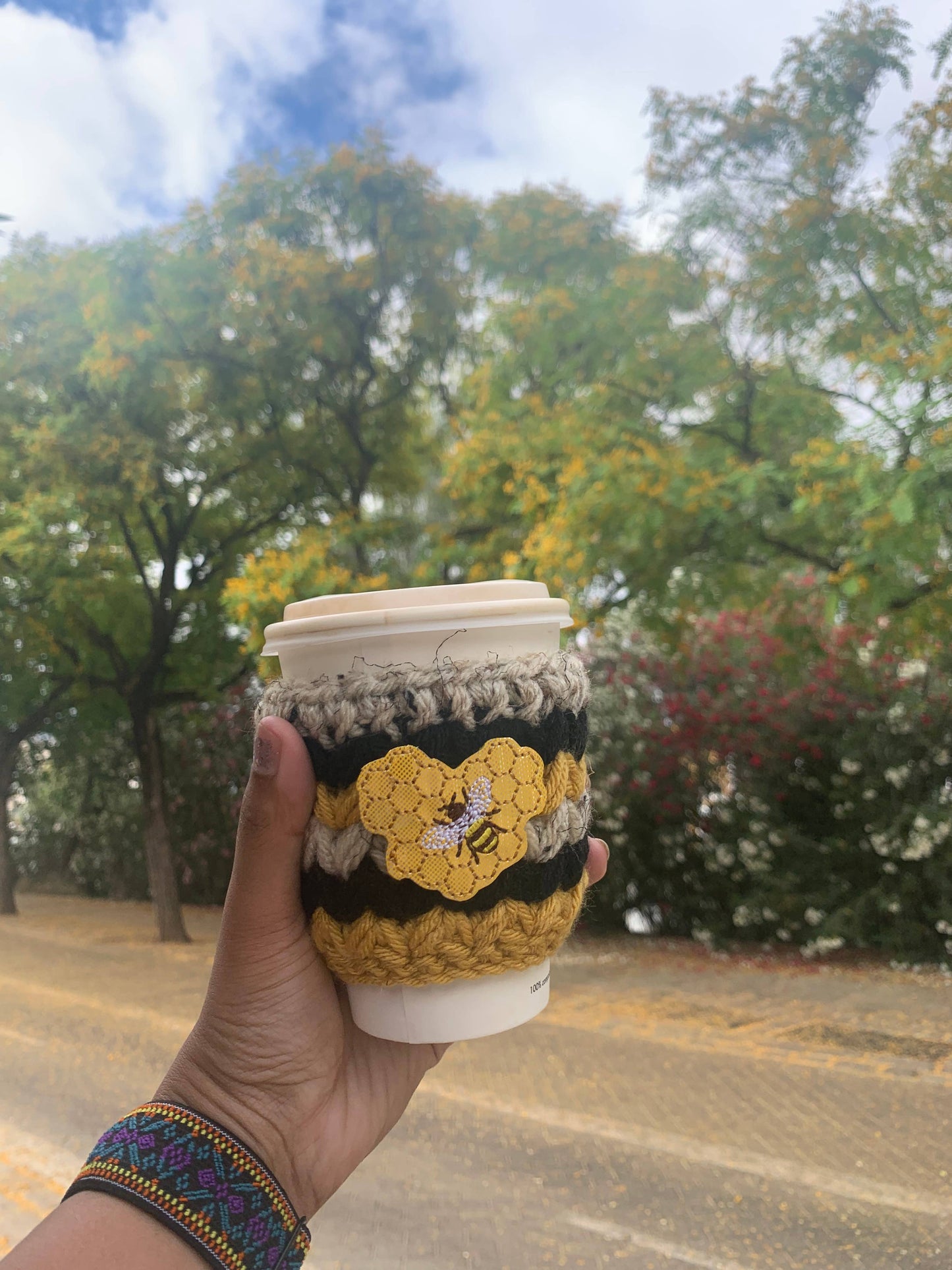 Bee Cup Cozy / Bee Cozy / Bee Drink Sleeve / Bee Lover Gift