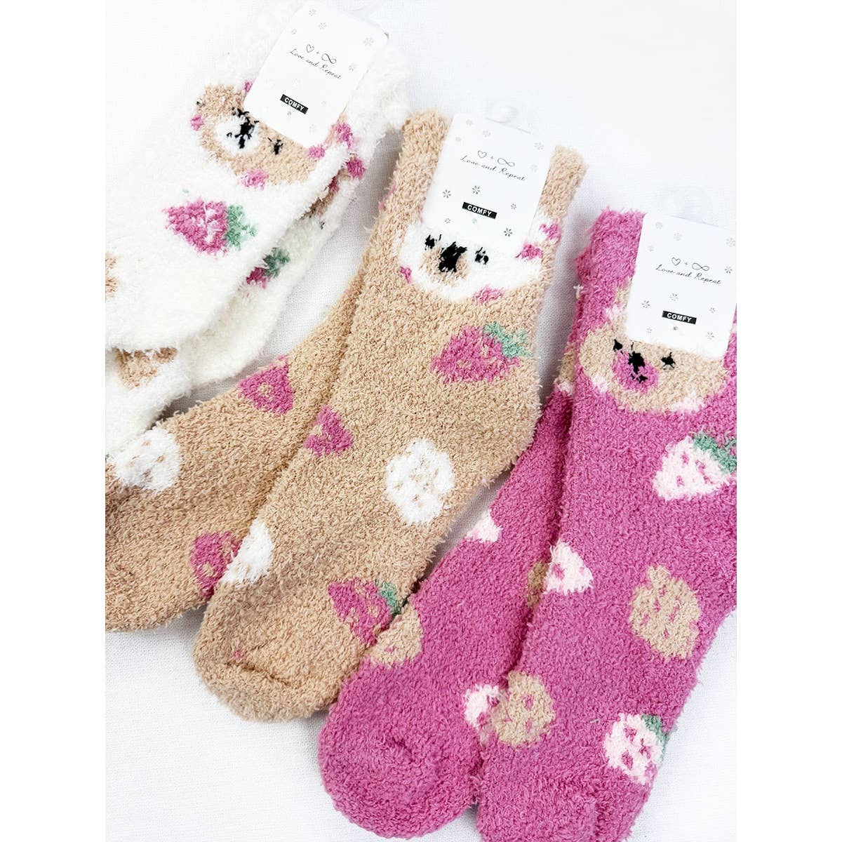 Plush Cozy Cute Bear Theme Socks