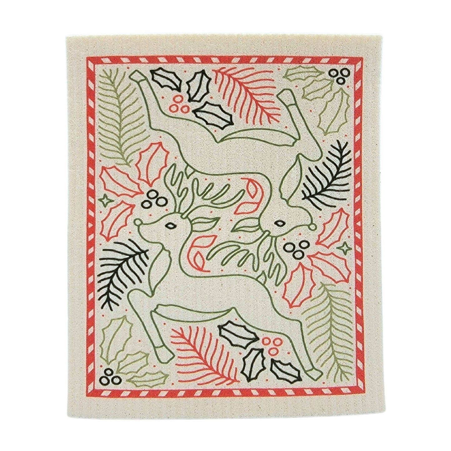 Reindeer Christmas Swedish Dishclothes - Xmas Decor