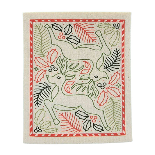 Reindeer Christmas Swedish Dishclothes - Xmas Decor