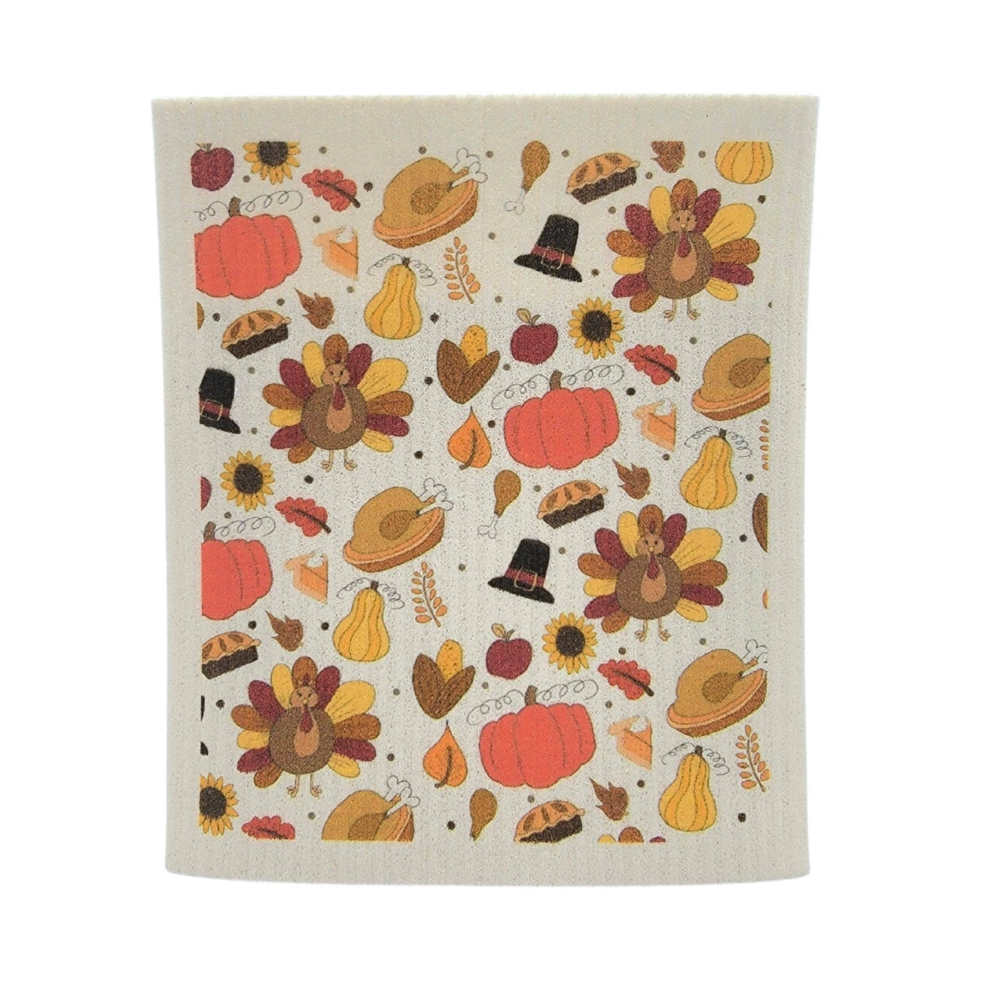 Thanksgiving Turkey Pattern Swedish Dishcloth - Fall Decor