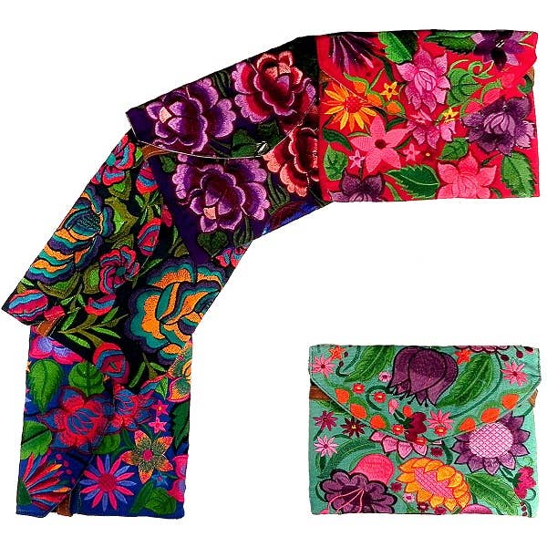 Embroidered Floral Envelope "Ella" Purse Crossbody Bag