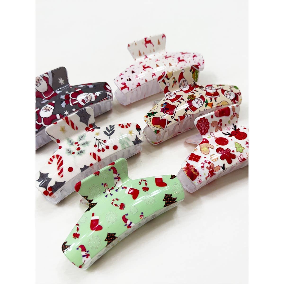 Christmas Design Patterns Hair Claw Clip