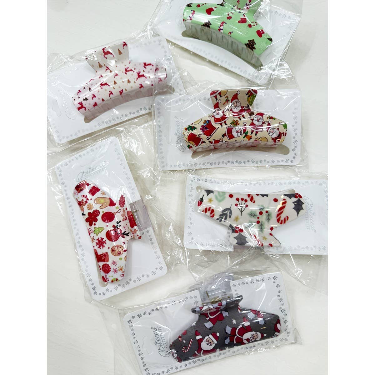 Christmas Design Patterns Hair Claw Clip